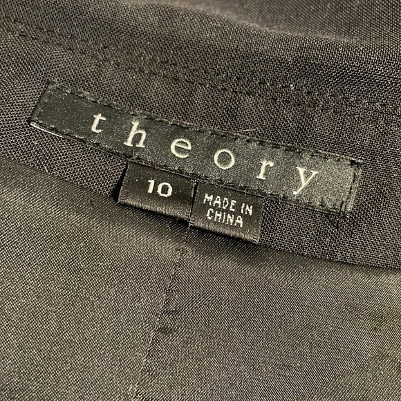 THEORY woman’s black blazer STRETCH WOOL Blend one button closure SMALL 10 (6-8) - Picture 12 of 16